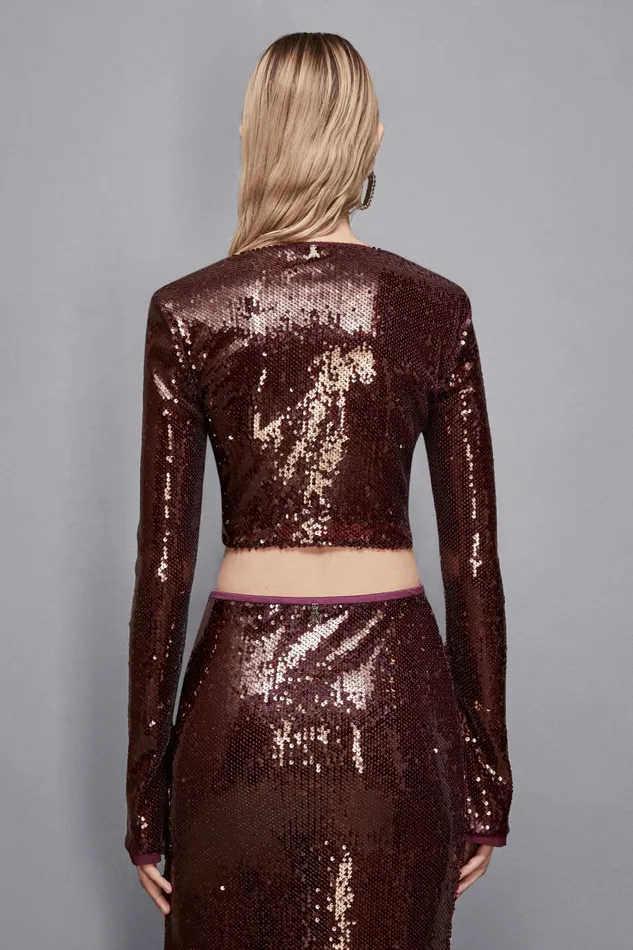 Patrizia Pepe Tops Sequin Top Red 8211 Women