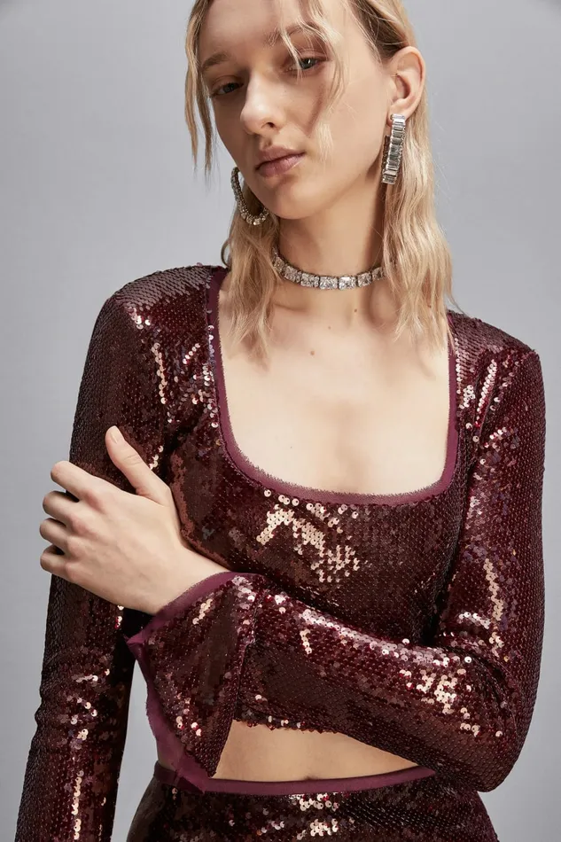 Patrizia Pepe Tops Sequin Top Red 8211 Women