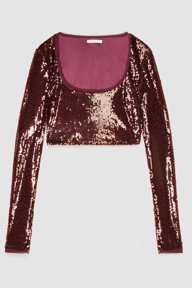Patrizia Pepe Tops Sequin Top Red 8211 Women