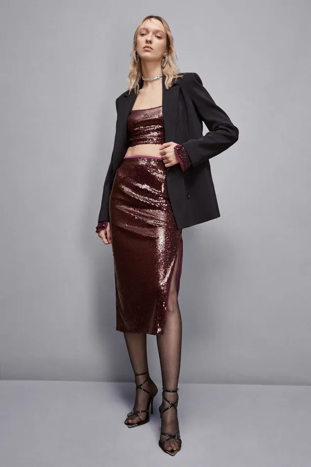 Patrizia Pepe Tops Sequin Top Red 8211 Women