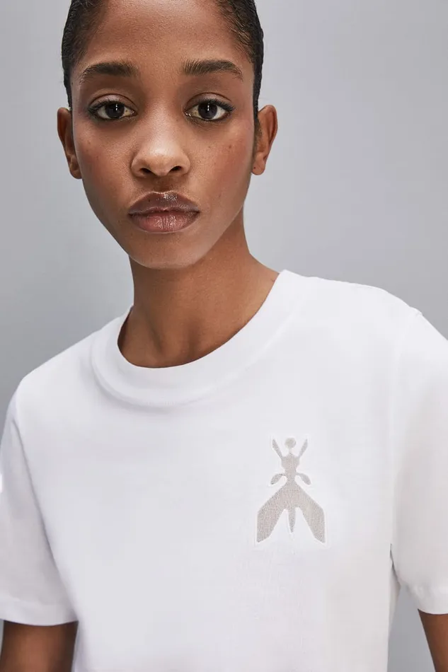 Patrizia Pepe Tops ShortSleeved TShirt In Cotton With Fly Patch White 8211 Women