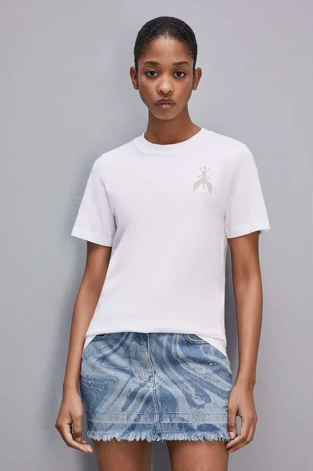 Patrizia Pepe Tops ShortSleeved TShirt In Cotton With Fly Patch White 8211 Women