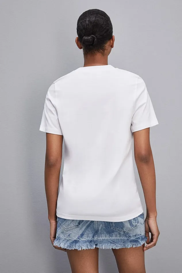 Patrizia Pepe Tops ShortSleeved TShirt In Cotton With Fly Patch White 8211 Women