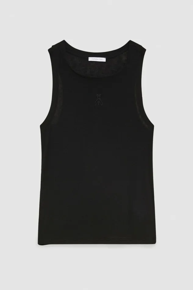 Patrizia Pepe Tops Slim Fit Jersey Tank Top Black 8211 Women