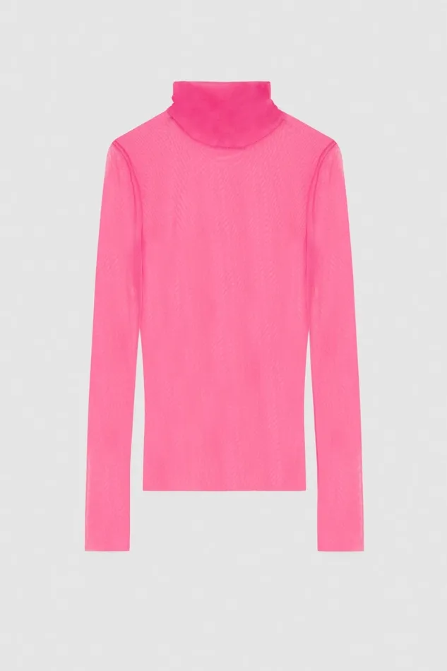 Patrizia Pepe Tops Stretch Tulle Turtleneck Pink 8211 Women