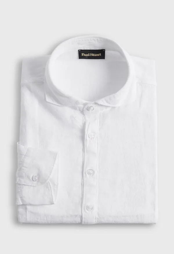 Paulstuart Linen Half Placket Sport Shirt Medium Blue Mens Sport Shirts Paulstuart Linen Half Placket Sport Shirt Medium Blue Mens Sport Shirts