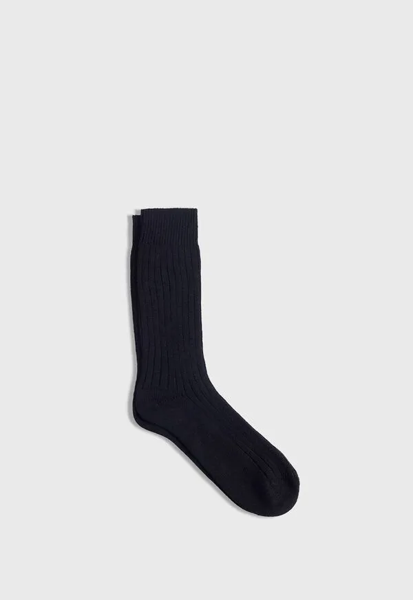 Paulstuart Socks Mens Ribbed Sport Crew Sock Black