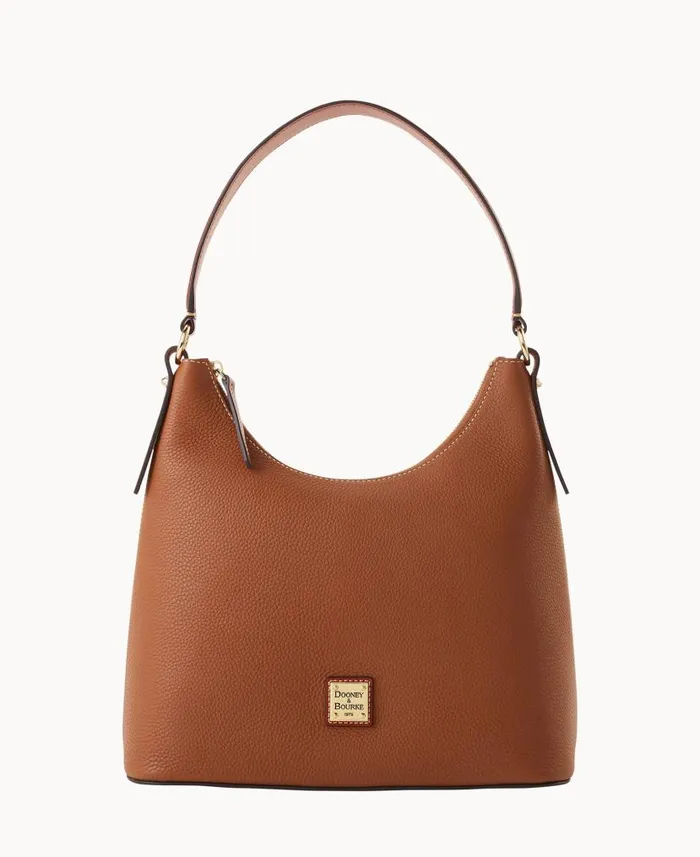 Pebble Grain Hobo Caramel Woman Dooney and Bourke Shoulder Bags