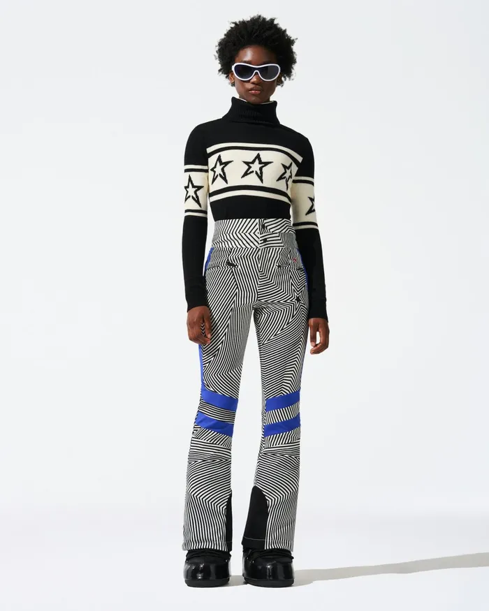 Perfect Moment HighWaist Aurora Flare Ski Pant Warped Star Print Women Pants