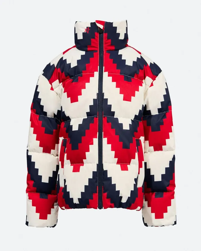 Perfect Moment Houndstooth Down Nuuk Puffer Jacket Navy White and Red Kids Jackets Perfect Moment Houndstooth Down Nuuk Puffer Jacket Navy White and Red Kids Jackets