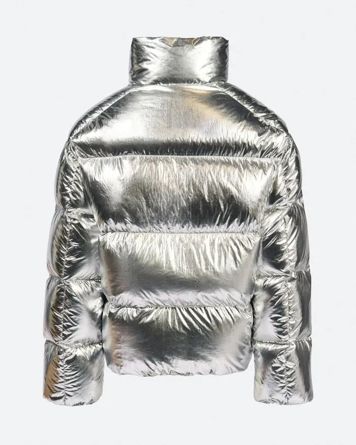 Perfect Moment Houndstooth Down Nuuk Puffer Jacket Silver Foil Kids Jackets