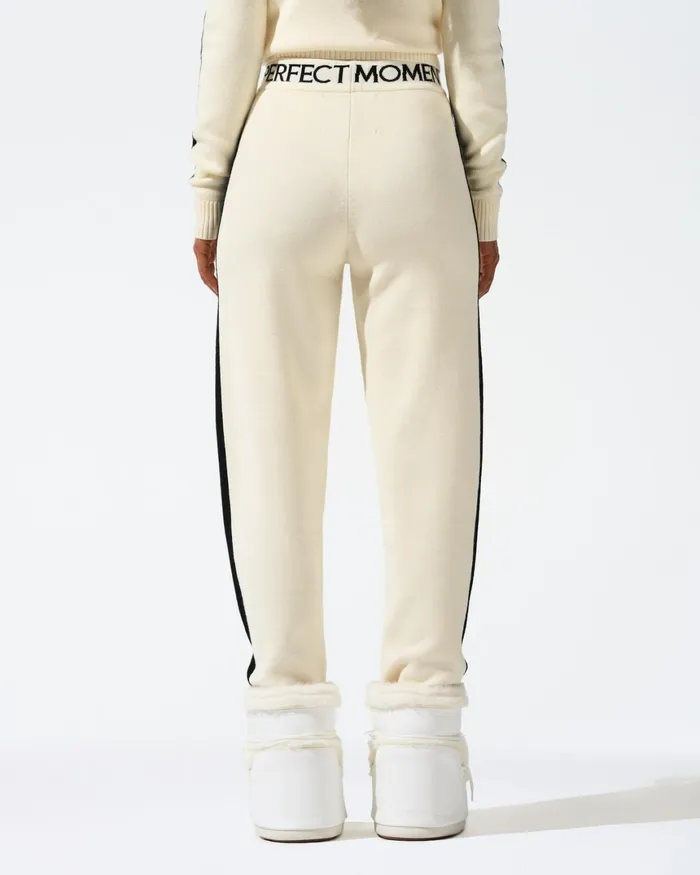 Perfect Moment LA Tour Merino Wool Jogger Pant White Women Knitwear