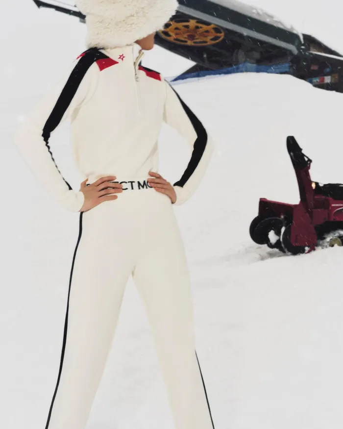 Perfect Moment LA Tour Merino Wool Jogger Pant White Women Knitwear