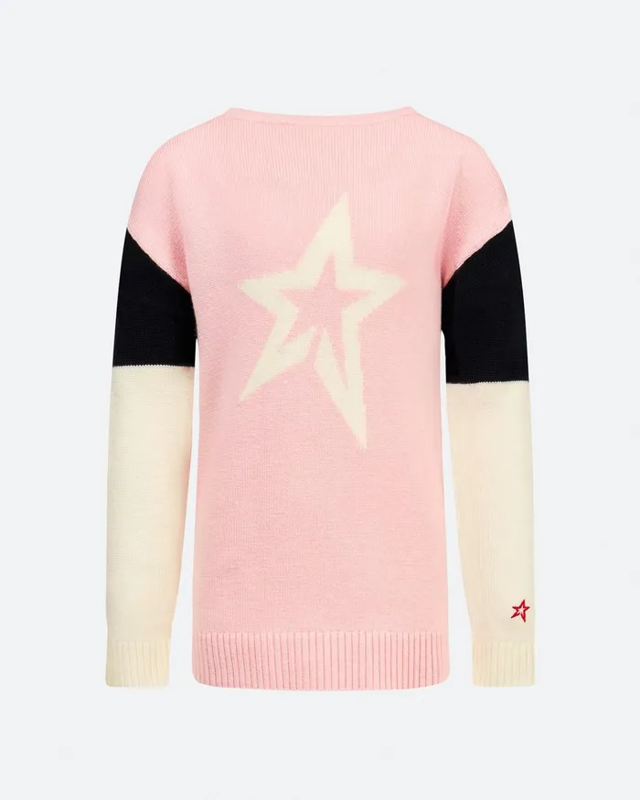 Perfect Moment Merino Wool Crewneck Sweater Pale Pink Kids Knitwear
