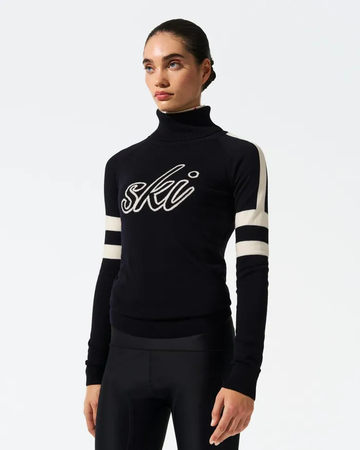Perfect Moment Neve Merino Wool Sweater Navy Women Tops