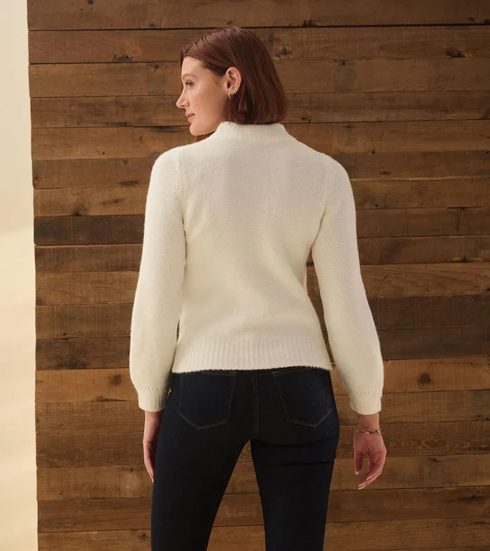 Petal Cable Sweater 8211 Winter White Hatley