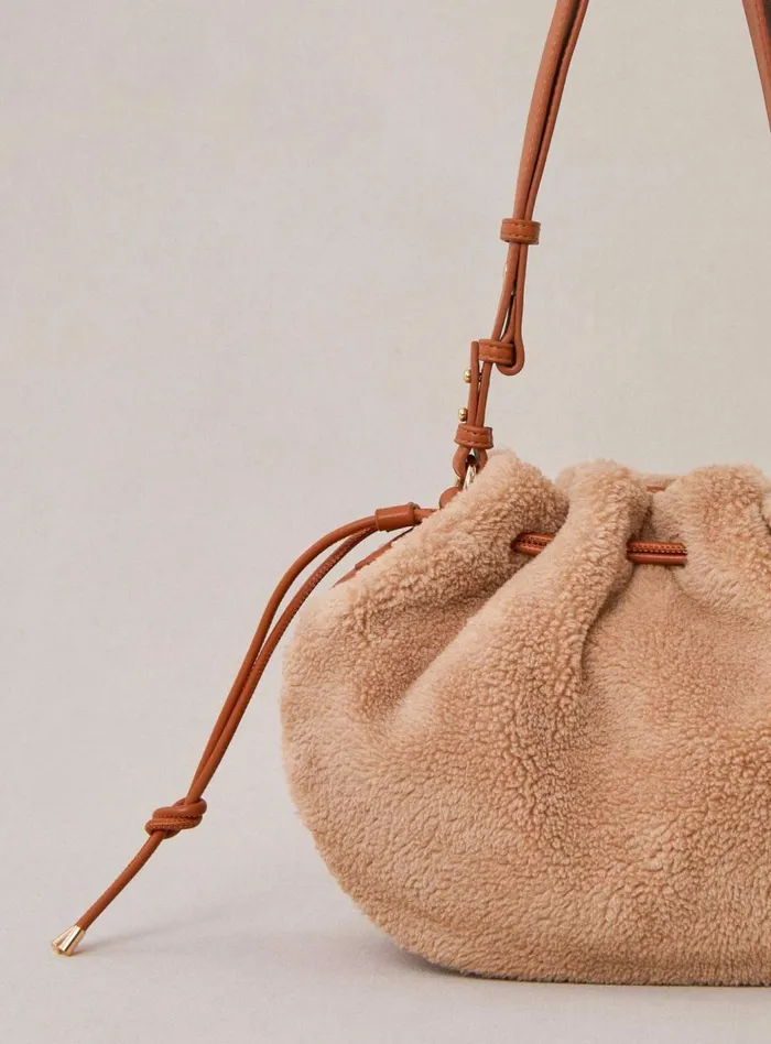Petite Mendigote Shoulder Bags Fw24 Sac Sauline Fausse Fourrure Camel 8211 Women