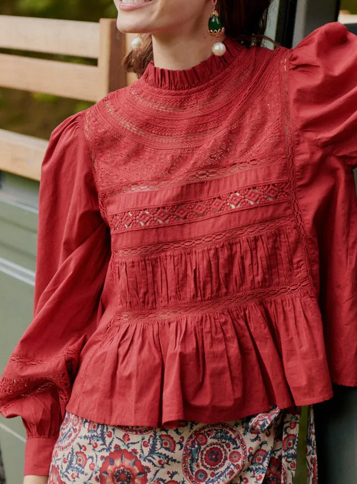 Petite Mendigote Tops Blouses Fw24 Top Tokyo Red 8211 Women