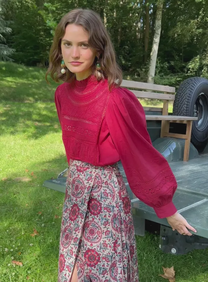 Petite Mendigote Tops Blouses Fw24 Top Tokyo Red 8211 Women