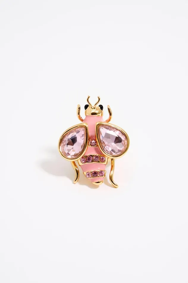 Pink Bee Ring With Crystals Pink Women Bimba Y Lola Jewelry Pink Bee Ring With Crystals Pink Women Bimba Y Lola Jewelry