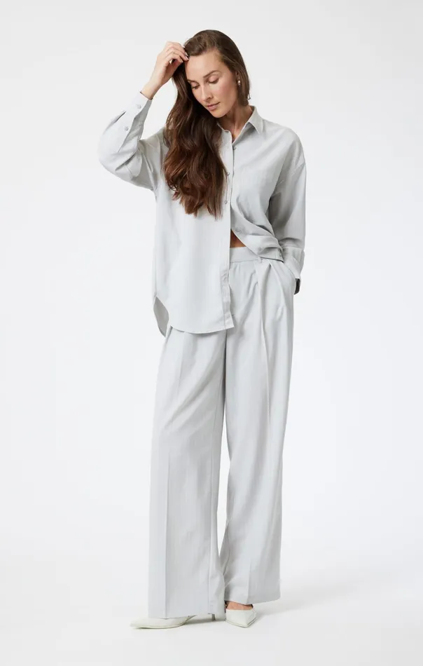 Pleated Wide Leg Pants In Pin Stripe Women Mavi Jeans Pants