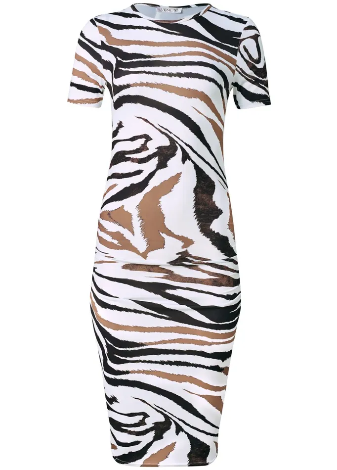 PRINTED BODYCON DRESS White Multi Women VENUS Sundresses