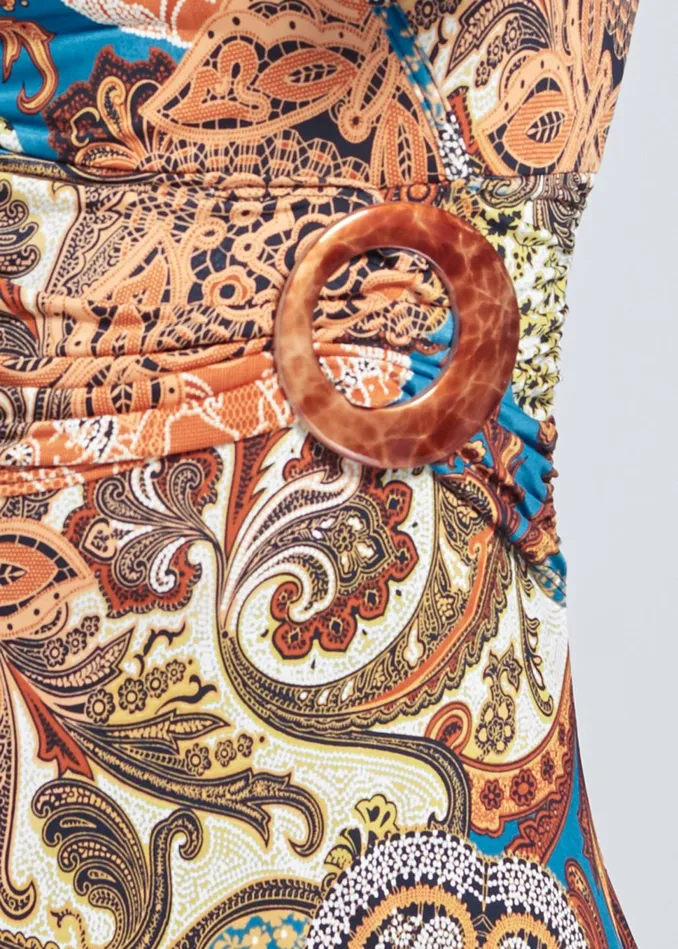 PRINTED HANDKERCHIEF DRESS Rust Multi Women VENUS Sundresses