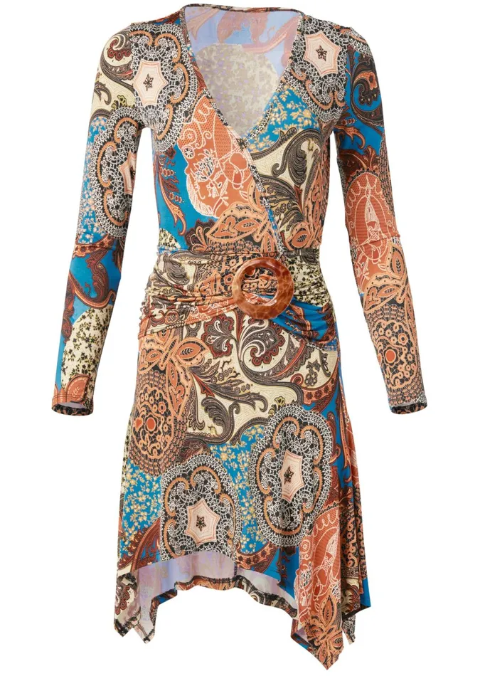 PRINTED HANDKERCHIEF DRESS Rust Multi Women VENUS Sundresses