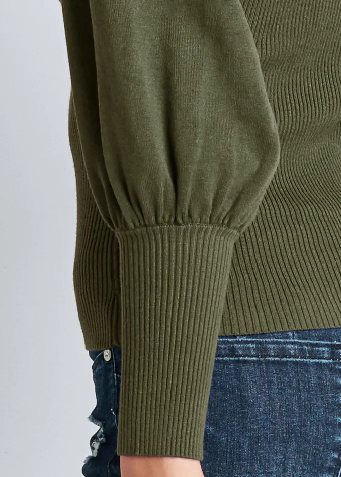 PUFF SLEEVE SWEATER Olive Women VENUS Sexy Sweaters