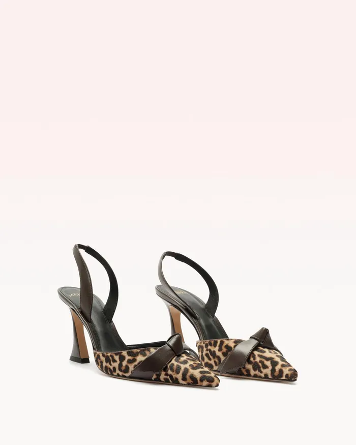 Pumps Women Alexandre Birman Clarita Bell Slingback 85 Leopard Alexandre Birman Clarita Slingback Light Beige andamp Dark Brown