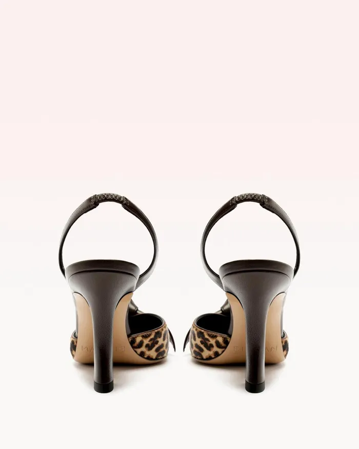 Pumps Women Alexandre Birman Clarita Bell Slingback 85 Leopard Alexandre Birman Clarita Slingback Light Beige andamp Dark Brown