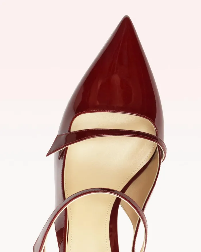 Pumps Women Alexandre Birman Tita 60 Slingback Cherry Lacquer Alexandre Birman Slingback Pumps Cherry Lacquer