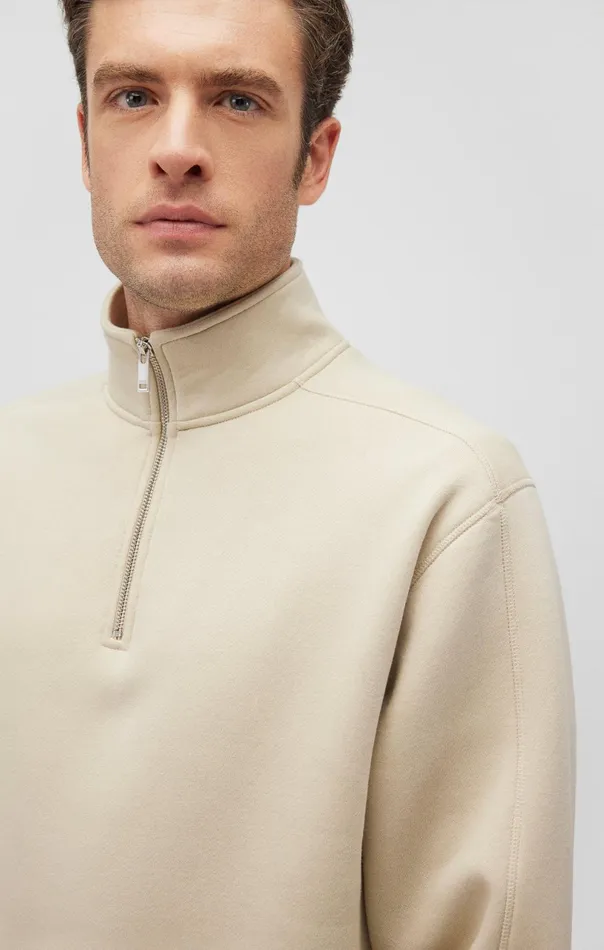 Quarter Zip Sweatshirt In Pelican Men Mavi Jeans Loungewear Quarter Zip Sweatshirt In Pelican Men Mavi Jeans Loungewear