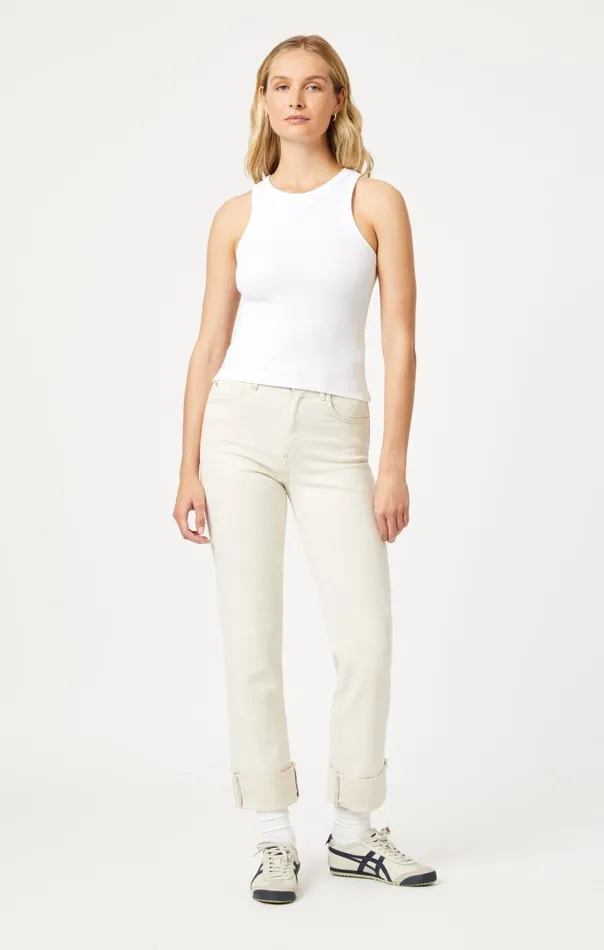 Racer Back Tank Top In White Women Mavi Jeans Tops and TShirts Racer Back Tank Top In White Women Mavi Jeans Tops and TShirts