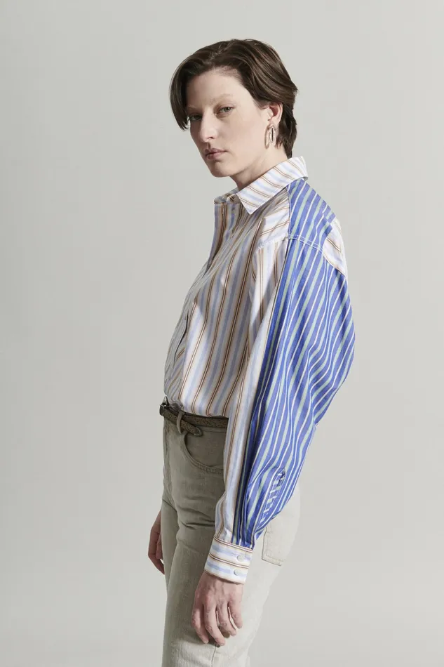Rachel Comey Shirts Women Risa Top Whiteblue Multi