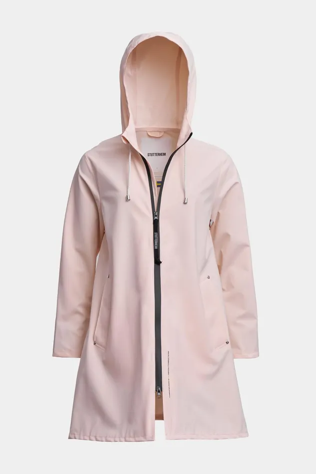 Raincoats Women Stutterheim Mosebacke Lightweight Matte Zip Raincoat Peach