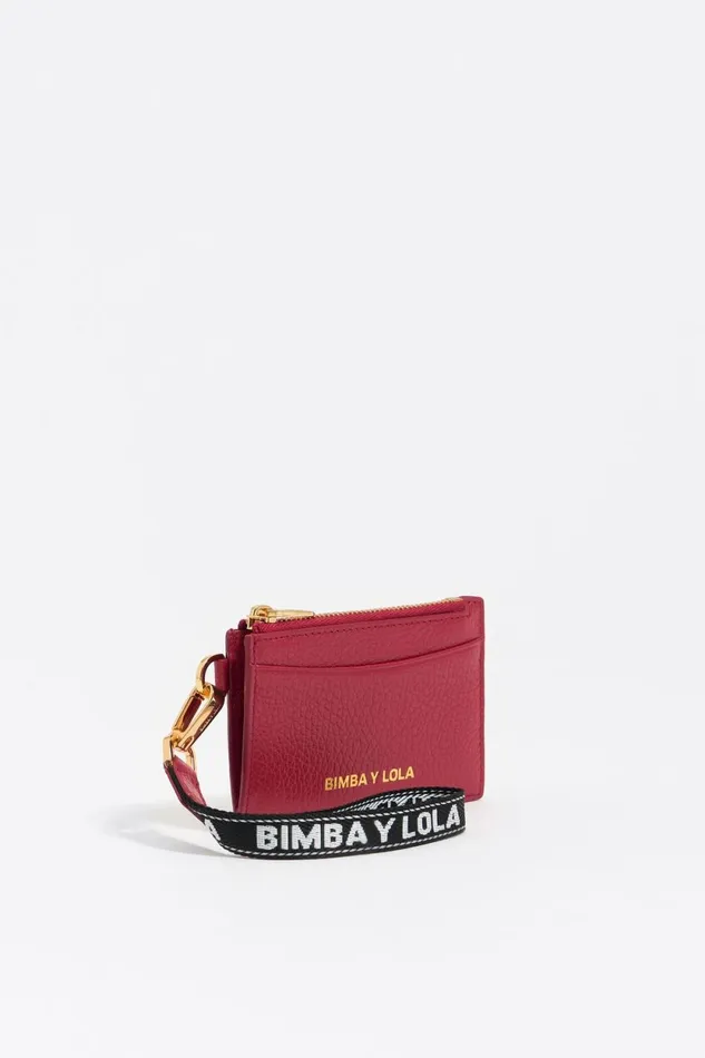Red Leather Card Holdercoin Purse Red Women Bimba Y Lola Card Holders