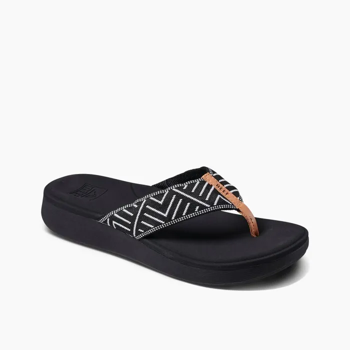 Reef Flip Flops Cushion Cloud Textile Black Geo 8211 Women Reef Flip Flops Cushion Cloud Textile Black Geo 8211 Women