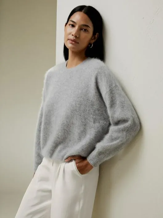 Relaxed Fit Cashmere Sweatshirt Women Lilysilk Knitwear