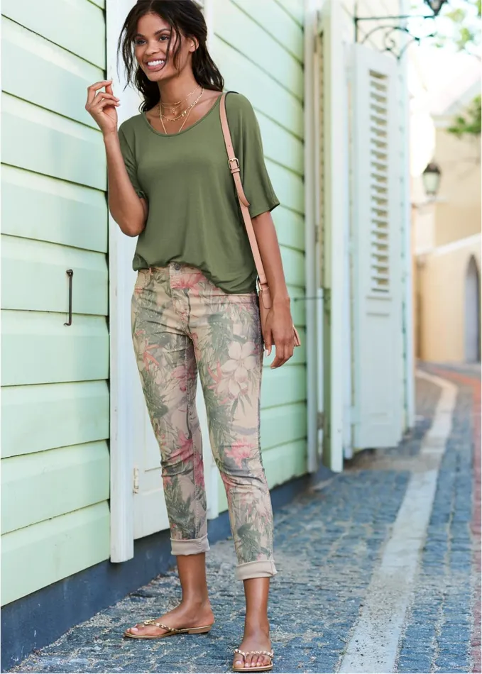 REVERSIBLE JEANS Tan Multi Women VENUS Denim Solutions