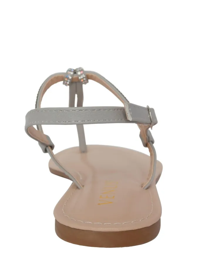 RHINESTONE THONG SANDALS Silver Women VENUS Sandals and Wedges