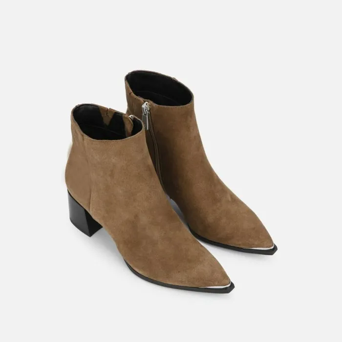 Roanne Suede Ankle Bootie Taupe Women Kenneth Cole Boots Booties Roanne Suede Ankle Bootie Taupe Women Kenneth Cole Boots Booties