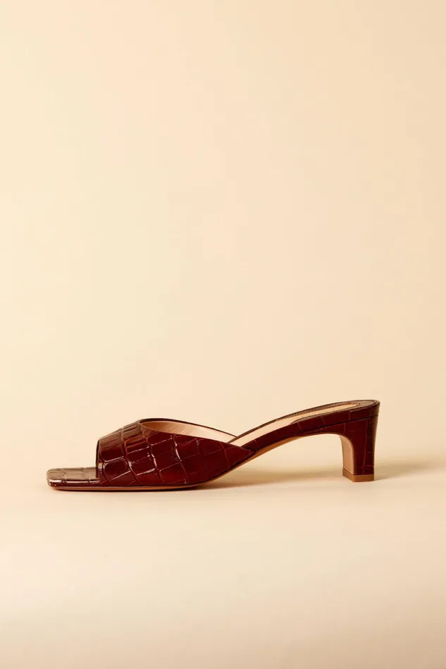 Rouje ARLETTE Mules Croco Brandy Women Shoes