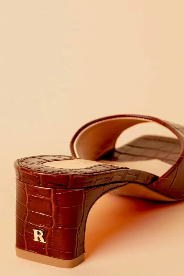 Rouje ARLETTE Mules Croco Brandy Women Shoes