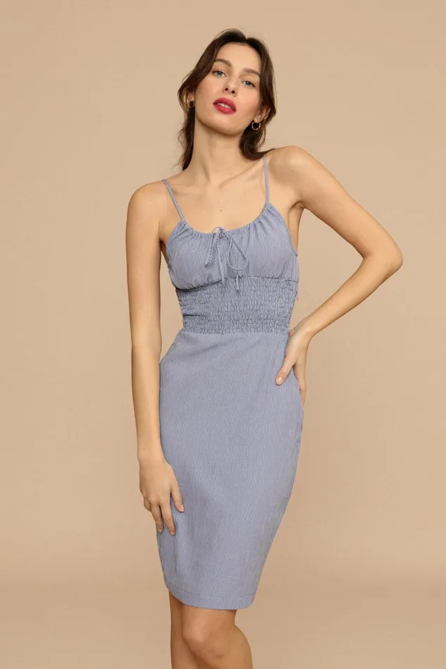 Rouje CASSANDRE Dress Bleu Vichy Women Dresses
