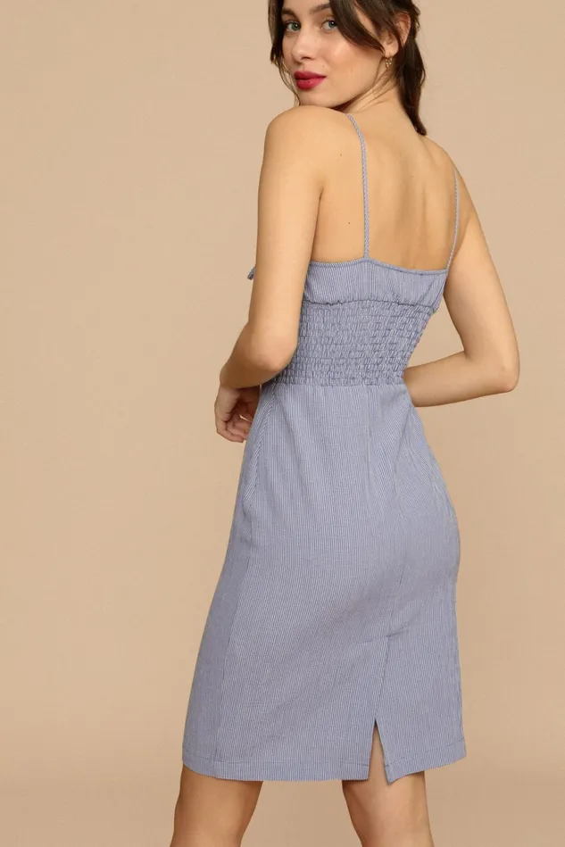 Rouje CASSANDRE Dress Bleu Vichy Women Dresses