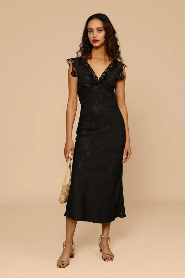 Rouje MINETTE Dress Jacquard Noir Women Dresses