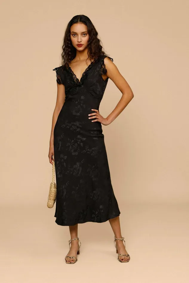 Rouje MINETTE Dress Jacquard Noir Women Dresses