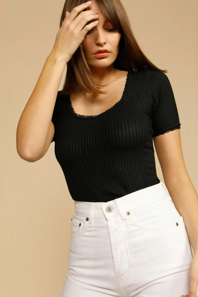 Rouje TShirt GIUIA Black Women Tshirts and Tank Tops
