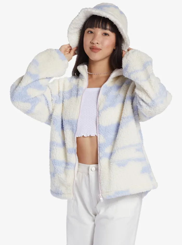 Roxy Beanies Chloe Kim Sherpa Bucket Sun Hat Halogen Blue Clouds 8211 Women
